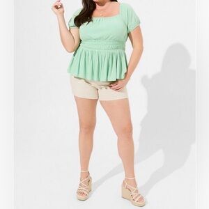 Washable Crinkle Gauze Cris Cross Back Top